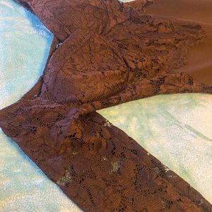 Black lace pants body suit